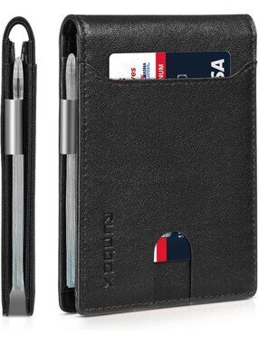 〽️Man Luxurious Leather Money RFID Blocking Pocket Bifold Credit Card Wallet